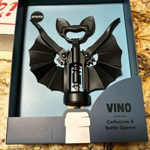 OTOTO Vino Spooky Bat Wine Corkscrew Bottle Opener